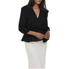 Camicia da donna Only London 3/4 Ruffle Top elegante nero L