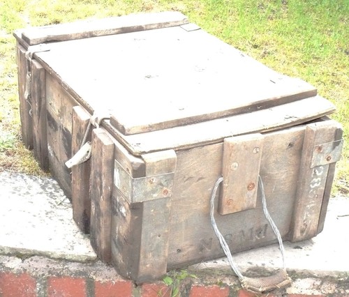 Wooden military ammunition box - wooden,