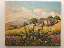 Dipinto Olio su Tela 40 X 50 cm Quadro firmato Di Grande+certificato pezzo unico