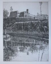 1924 Assisi Sacro Convento S. Francesco acquaforte acquatinta Laurenzio Laurenzi