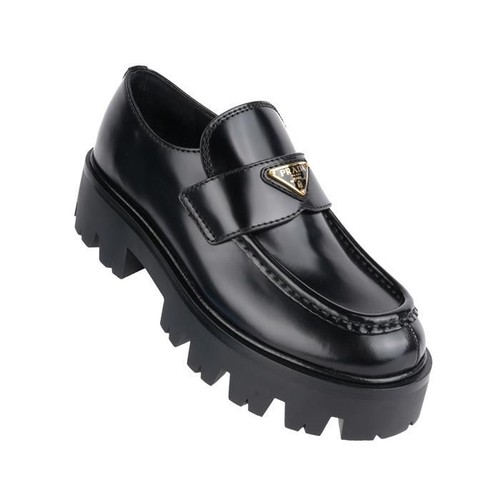 Prada brushed leather loafers - prada,