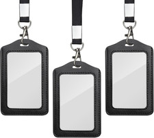 3PCS Porta Badge Pelle PU Con