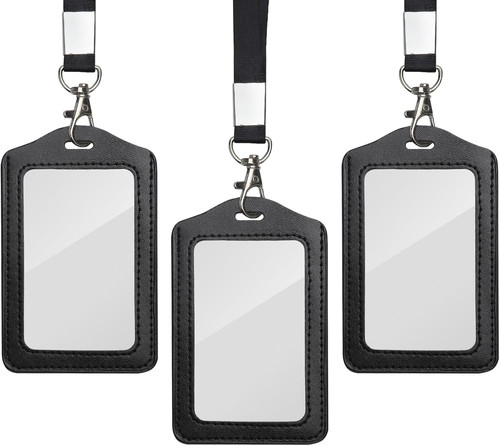 3pcs porta badge pelle - badge, con