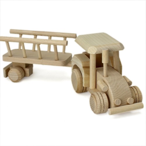 Trattore legno con - trattore,