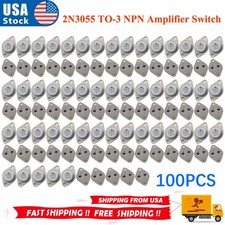 100X 2N3055 TO-3 NPN Amplificatore Interruttore Transistor Audio Potenza Custodia Metallo 15A/60V