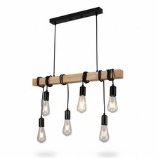 Lampadario Industriale Legno