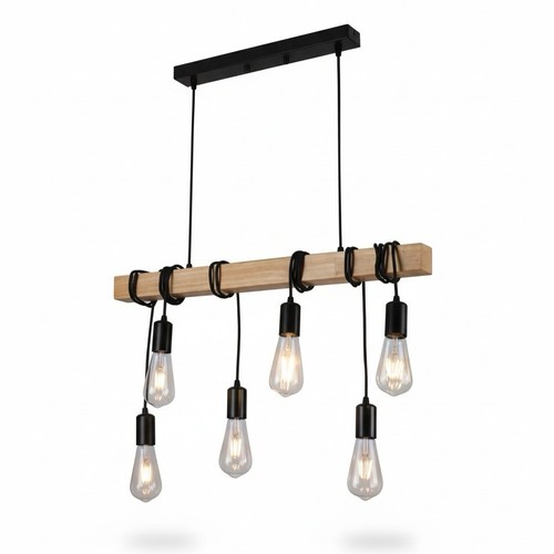 Lampadario industriale legno - lampadario,