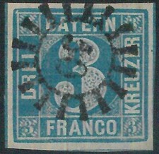 77923 - GERMANIA Bayern - FRANCOBOLLO: Michel # 2 II - USATO con bel FRANCOBOLLO