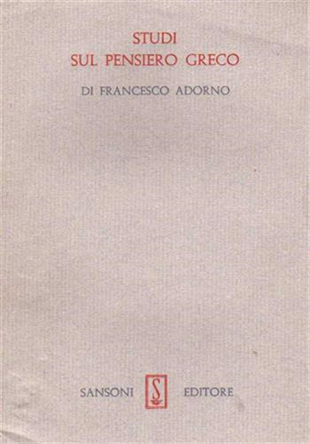 Adorno francesco studi sul - adorno,francesco.,