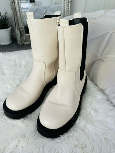 Stivali donna plateau bianco