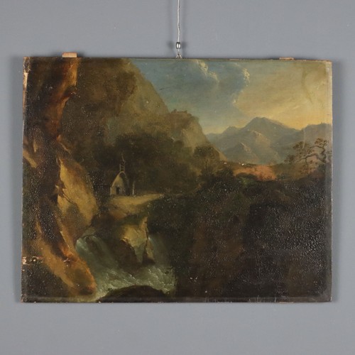 Dipinto antico scorcio montano - antico,