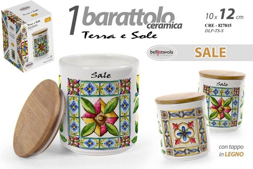 Barattolo sale ceramica - ceramica, tappo