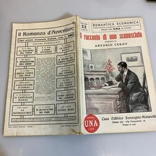 Romantica Economica Romanzo numero 22 Il racconto di uno sconosciuto Cekov 1925