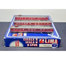 LIMA 163907 VINTAGE RARO SET ELETTROTRENO BR430 DB 3 CARROZZE BOX SCALA N 1/160