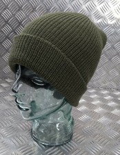 Genuine US Army Verde O Nero Beanie Hat / Watch Cap / Skullcap 100% Lana
