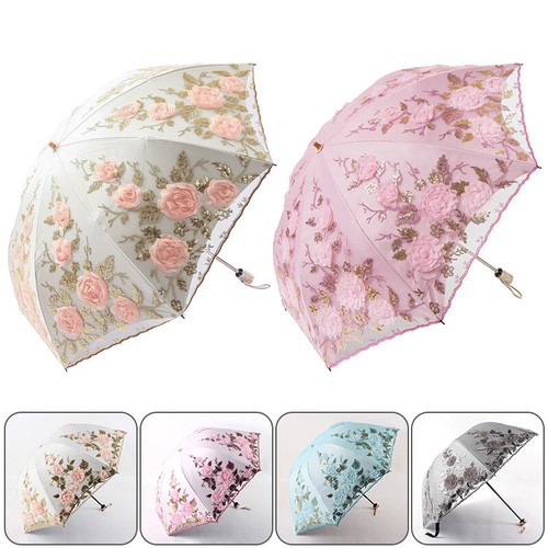 Ombrellone pizzo con fiori - con,