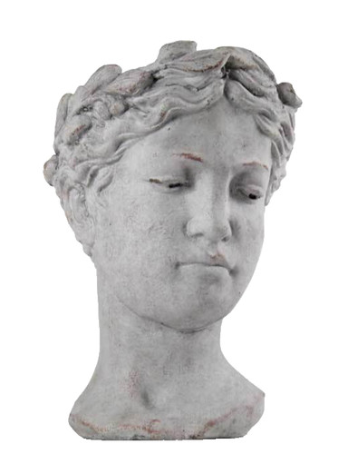 Vaso anticato testa donna - vaso,