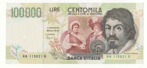 100000 lire caravaggio - lire,