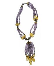 Antiche perle d'argento bohémien 925 con collana di perle di ametista e citrino