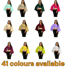 Top con volant in raso 41 colori cintura autocravatta danza del ventre per ragazze S122