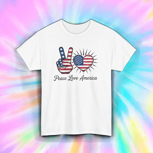 Maglietta peace love america - love,