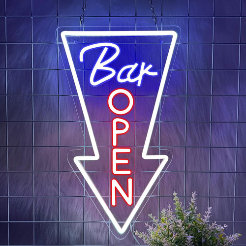 Insegna neon led open bar - neon,