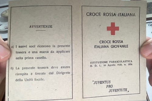 Tessera della croce rossa - della,