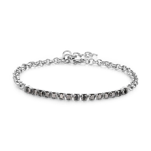 Bracciale tennis uomo nero con - bracciale,