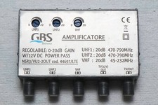 GBS NSR3/VU2-2OUT Amplificatore da palo 2 UHF/1 VHF 20 db regolabili 2 USCITE