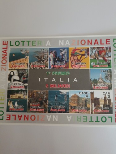 Cartolina lotterie 1990 - cartolina,