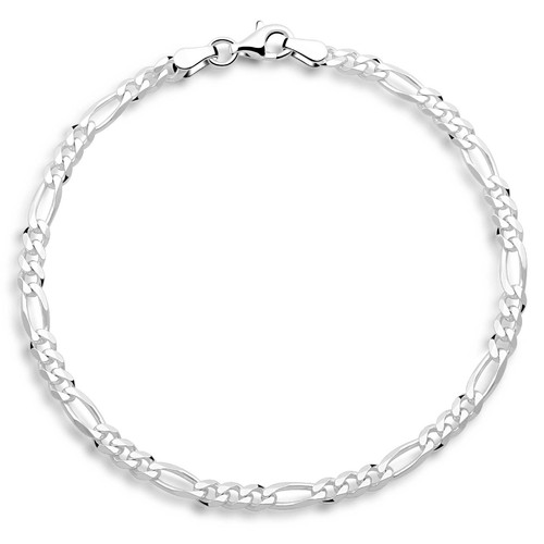 Bracciale figaro 5mm argento - figaro, 3,5mm