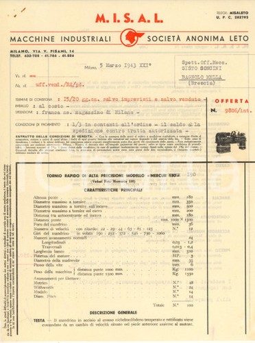 1943 milano ditta misal - ditta,