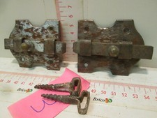 COPPIA ANTICO PALETTO O CATENACCIO D'EPOCA IN FERRO PER SCURI ANTINE O ALTRO