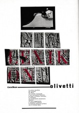 PUBBLICITA' 1953 OLIVETTI LEXIKON MACCHINA DA SCRIVERE GEROGLIFICI CARATTERI