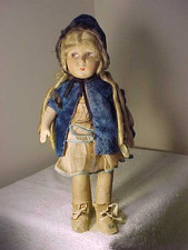 BAMBOLA VINTAGE ANTICA IN FELTRO TIPO LENCI - ALTEZZA 16"