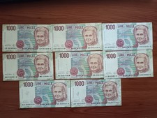 Italia Lotto Di 8 Banconote Da 1000 Lire Montessori