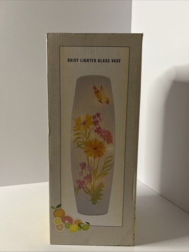 Daisy lighted glass vase - lighted,