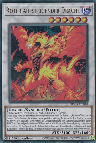 Roter aufsteigender drache - roter,