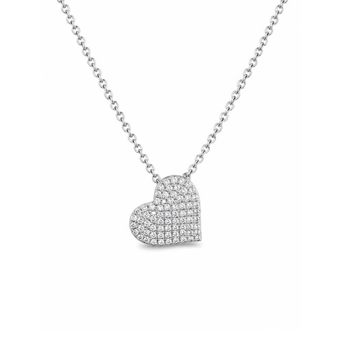Collana cuore con zirconi - cuore,