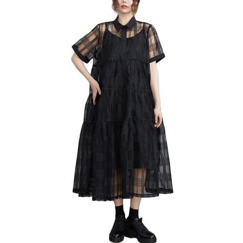 Abito camicia donna nero - camicia,