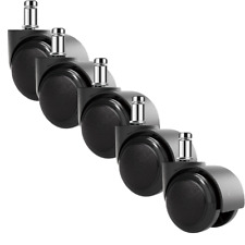 SET 5 RUOTE SEDIA UFFICIO KIT RICAMBIO PER POLTRONA GIREVOLE UNIVERSALI NERO 5PZ