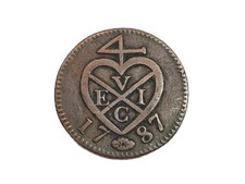 OLANDA INDIE ORIENTALI SUMATRA EVIC CUORE 2 KEEPINGS 1787 MONETA RAME