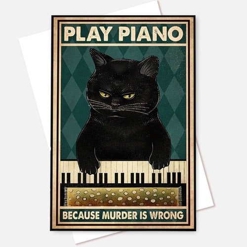 Poster vintage gatto nero che