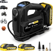 Gonfiatore Pneumatici Compressore Aria Portatile, Pompa Pneumatici Auto Senza Fili 20V con Luce LED