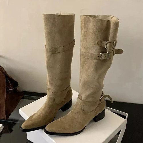 Stivali donna beige alti - stivali,