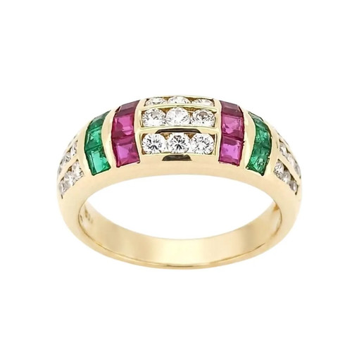 Anello rubini smeraldi - rubini,