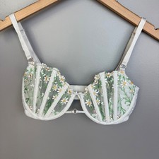 Reggiseno Victoria's Secret Dream Angels margherita ricamato in tulle 32DD bianco