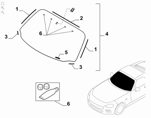 Parabrezza fiat 124 spider - parabrezza,