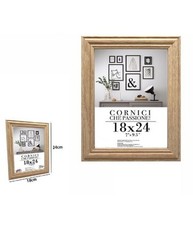 Cornice Per Foto Porta Fotografie Quadri Tele 18x24cm Modello Legno Chiaro 71625