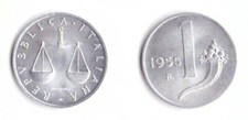 1955 Italia Lire 1 Cornucopia